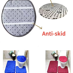 Soft Non Slip Bathroom Bath Mat Set