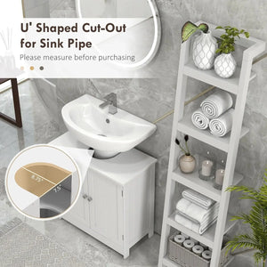 Under Sink Bathroom Cabinet with Doors and Shelf