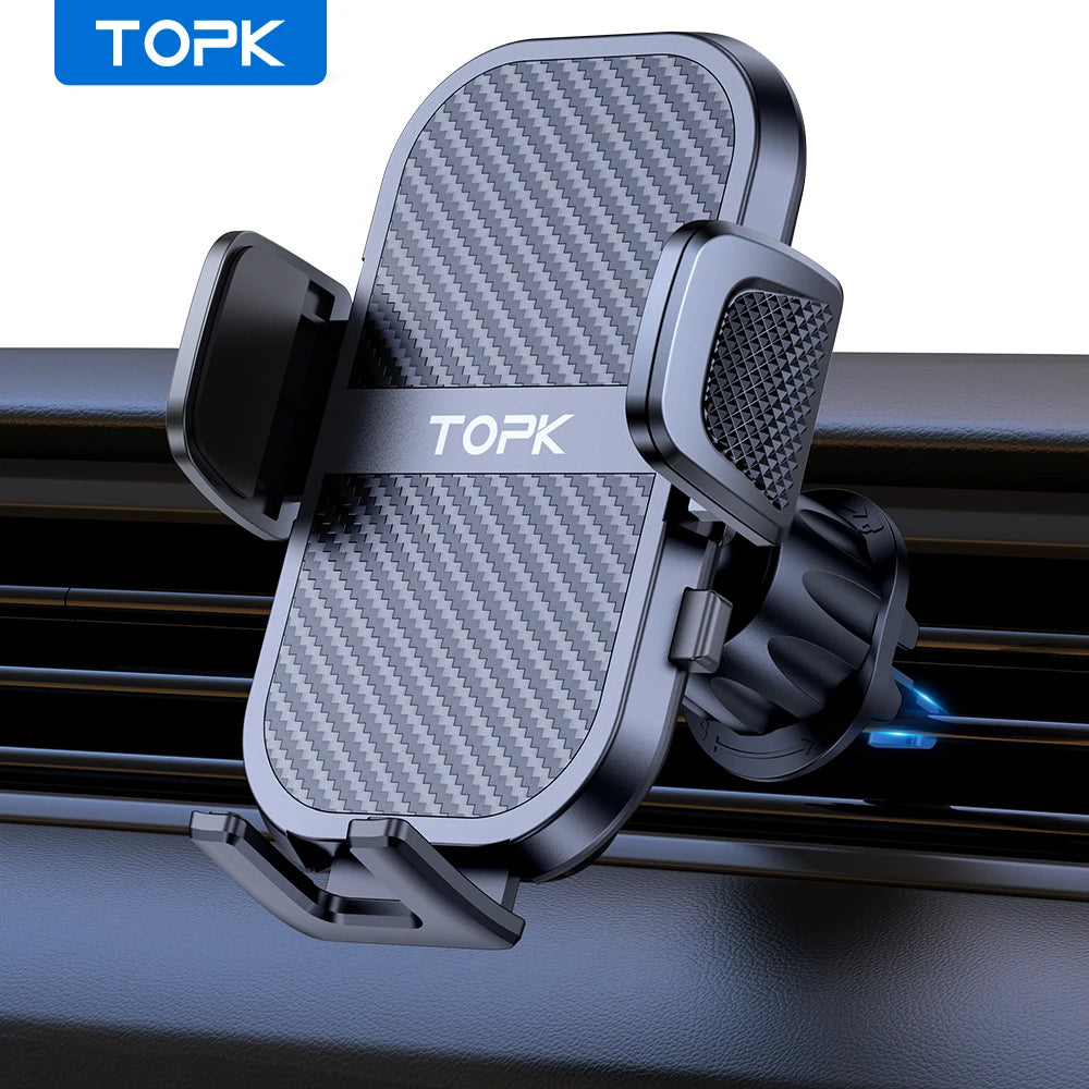 TOPK Car Phone Holder Upgraded Metal Hook