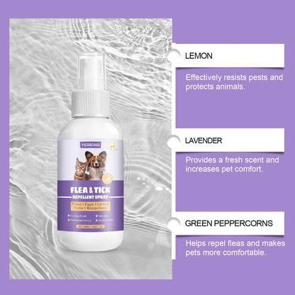 YEGBONG 50ml Flea Tick Prevention Spray for Dogs and Cats