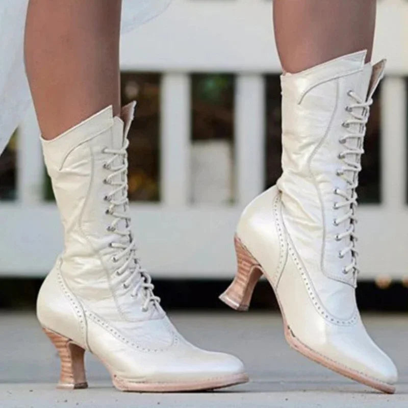 British Retro Faux Leather Knight Boots