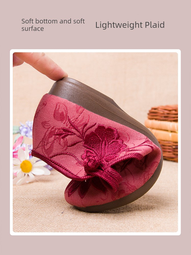 Square Mouth Buckle Cloth Shoes