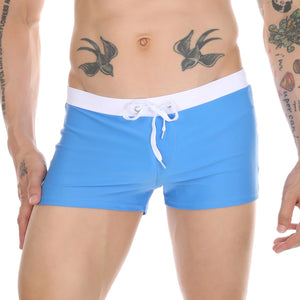 Solid Color Single Pocket Swimming Trunks