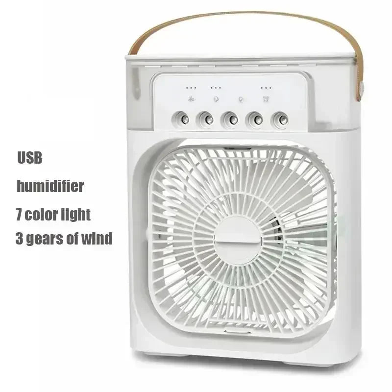 3 In 1 Small Air Cooler LED Night Light Portable Humidifier
