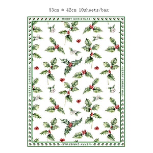 10pcs Christmas Wrapping Paper For Flowers