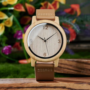 BOBO BIRD Bamboo Japanese Quartz Movement Wristwatch