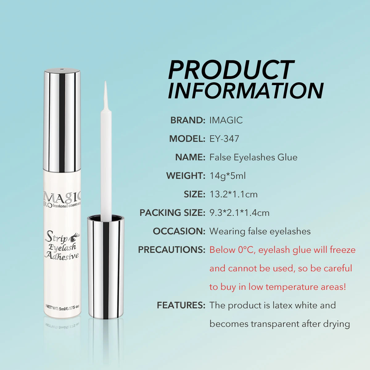 IMAGIC 5ML Eyelash Waterproof Long Lasting Quick Dry Extension Easy Removal Glue Primer