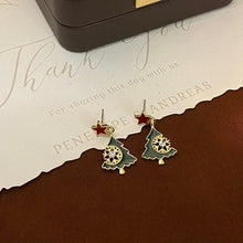 Fashion Shiny Snowflake Christmas Tree Earrings