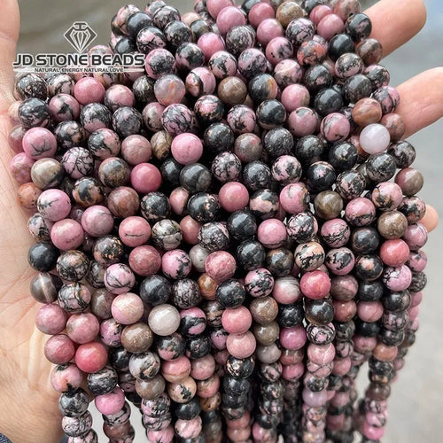 Natural Black Round Rhodizite Beads