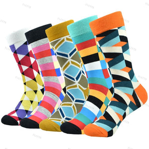 Colorful Designer Print Combed Cotton Socks