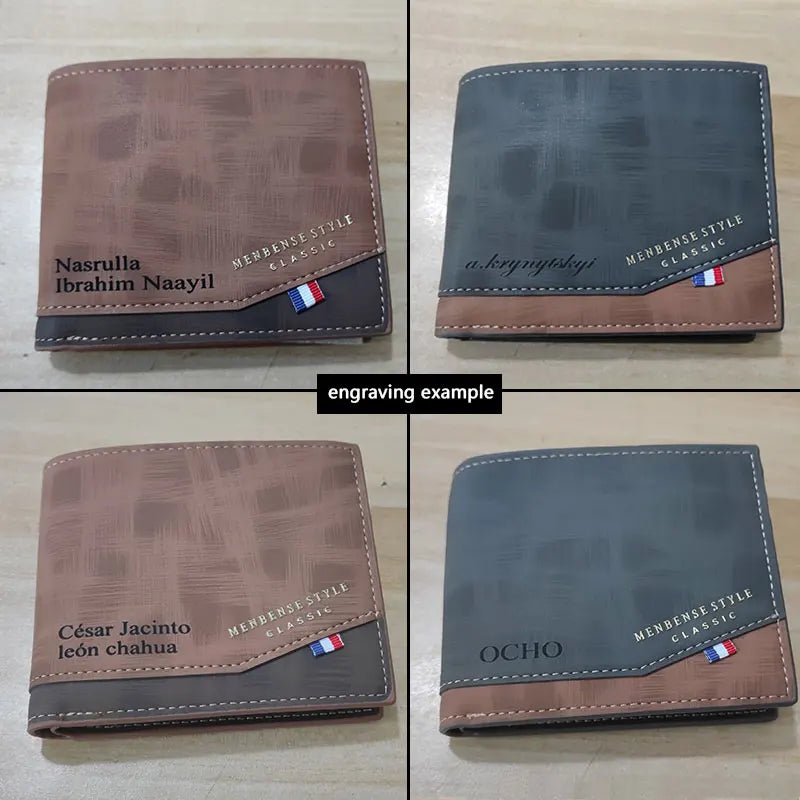 Slim Short Frosted Faux Leather Wallet