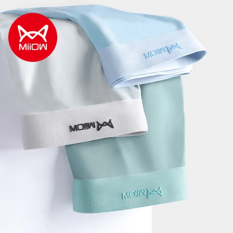 MiiOW 3Pcs Ice Silk Antibacterial Boxers