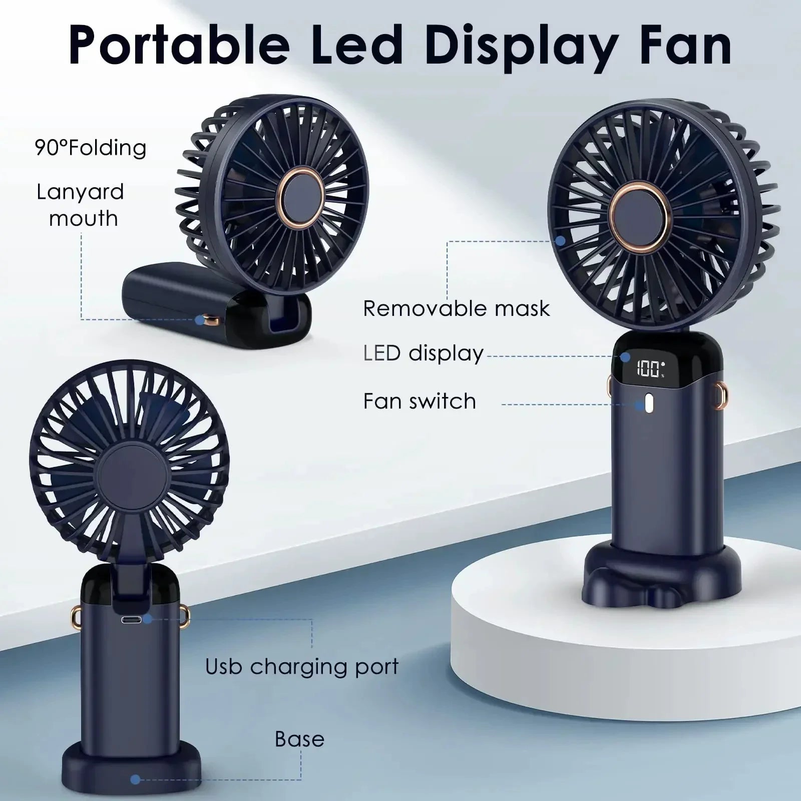 Electric Portable Mini Rechargeable Neck Fan