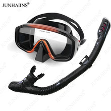 JUNHAINS Anti-fog Tempered Glass Breathing Tube and Mask Snorkeling Set