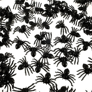 Mini Black Plastic Fake Spiders