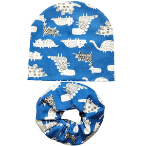 Cartoon Dinosaur Baby Head Scarf Hat Set