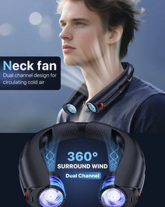 Portable Personal Rechargeable Double Switch Hands Free 6 Speed Neck Fan