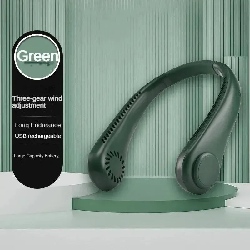 Long Endurance Mini Neck Mounted Portable Bladeless 3 Speed Fan