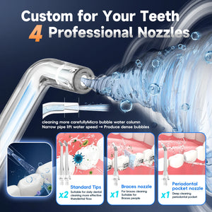 Cordless Water Dental Flosser 4 Jet Tips 4 Modes