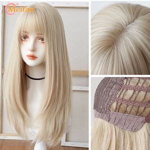 Synthetic Long Straight Lolita Wig with Bangs