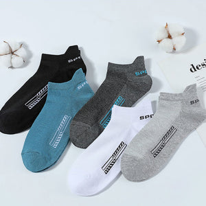 5 Pair Pure Cotton Low-Cut Boat Socks