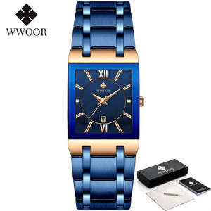 WWOOR Quartz Square Face Geneva Design Wrist Watch