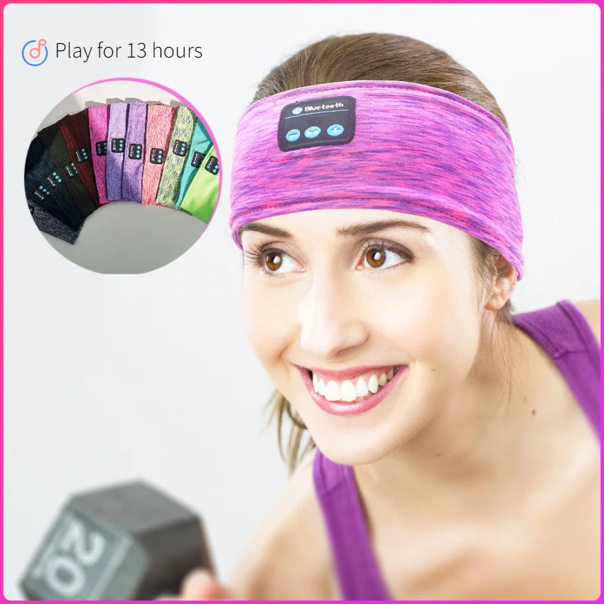 Bluetooth Thin Soft Elastic Comfortable Wireless Headband  Headset