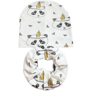 Cartoon Dinosaur Baby Head Scarf Hat Set