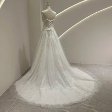 Romantic Strapless See-Through Wedding Dress