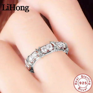 925 Sterling Silver Interlaced With AAA Zircon Crystal Ring