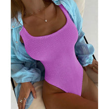 Textured Solid One Piece Swimsuit