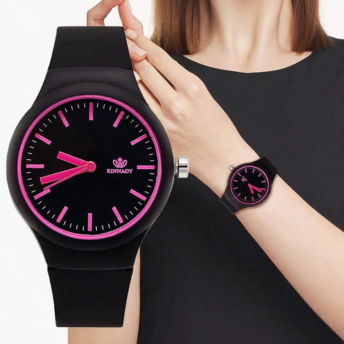 Fashion Simple Scale Quartz Watch with Silicone Band