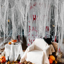 Black White Creepy Cloth Spooky Gauze Fabric Halloween Decoration hall