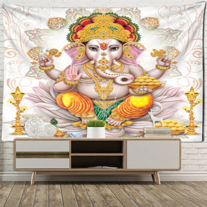 Idol Tiger Mount Buddhist Culture And Customs Wall Hanging Tapestry