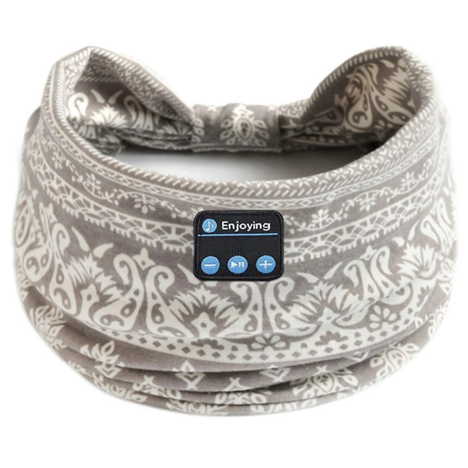 Wireless Bluetooth Floral Print Headband Headphones with Headset Microphone