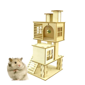 Wooden Villa House Climbing Small Animal House