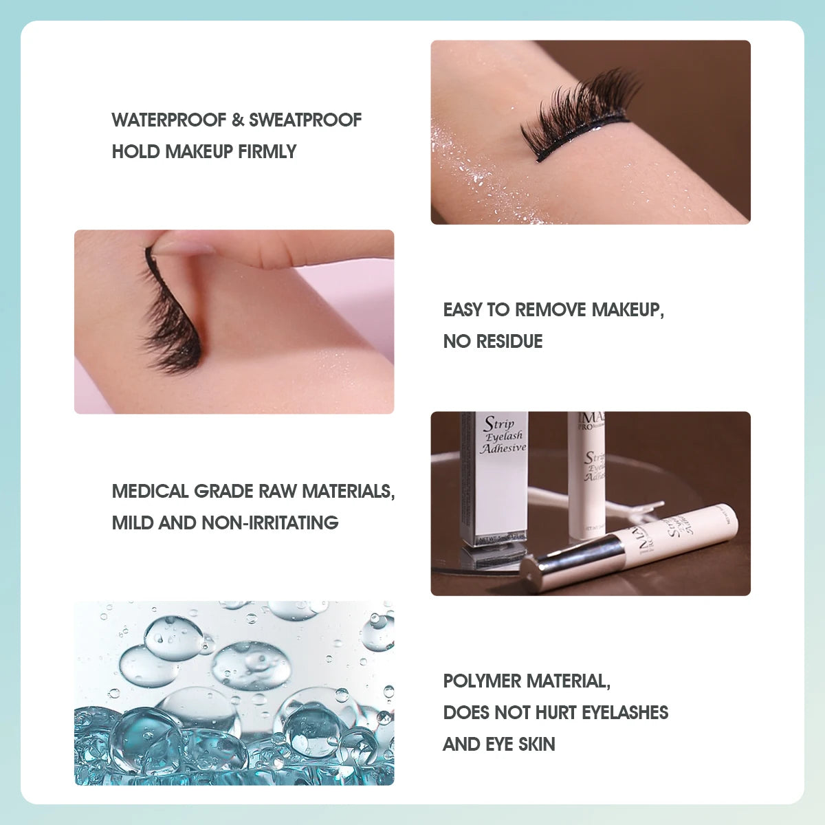 IMAGIC 5ML Eyelash Waterproof Long Lasting Quick Dry Extension Easy Removal Glue Primer