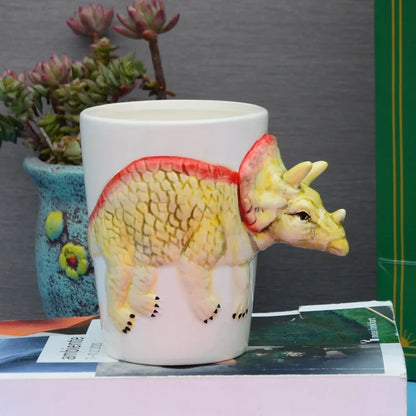 Cartoon 3D Ceramic Cute Dinosaur Shaped Animal Cup