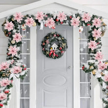 Glitter Pink Christmas Tree Flower Ornaments
