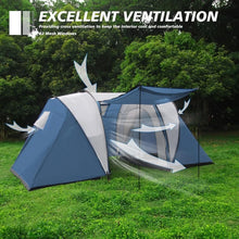 Family-Sized Weatherproof Camping Tent with Porch and Rainfly 2-Room Easy Setup
