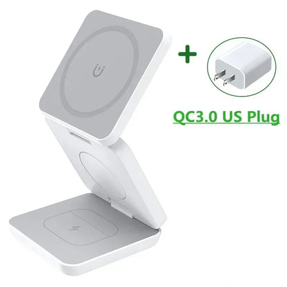 3 In 1 Foldable Magnetic Wireless Charger Stand For iPhone