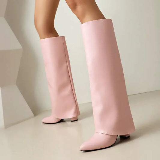 Knee High Faux Leather Boots
