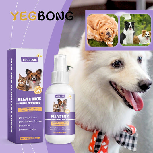 YEGBONG 50ml Flea Tick Prevention Spray for Dogs and Cats