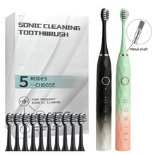 Electric Rotary Cleaning USB Rechargeable Toothbrush with 10 Heads