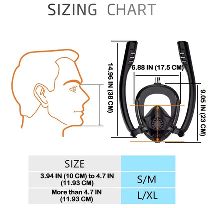 180° Full Face Snorkel Mask Wide-Eye Panoramic Vision