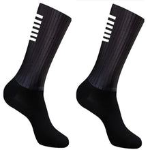 Cycling Anti -Slip White Line Aero Socks
