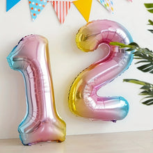 32inch Rainbow Gradient Number Foil Balloons