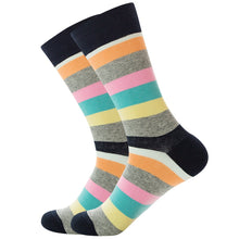 Happy Colorful Striped Argyle Geometric Print Socks