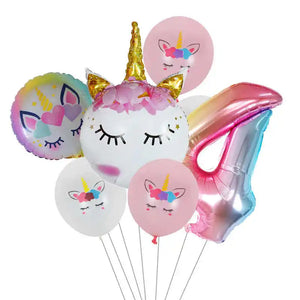 7pcs Unicorn Themed Party Balloons