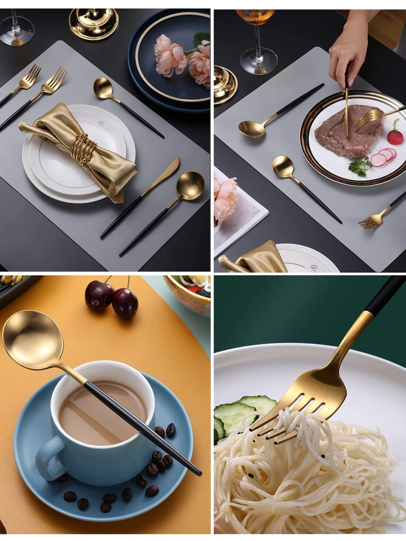 24Pcs Stainless Steel Dinnerware Set